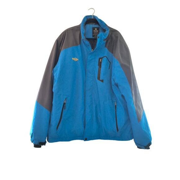 WANTDO Men's WATERPROOF SKI JACKET 3 XLBlue and Grey